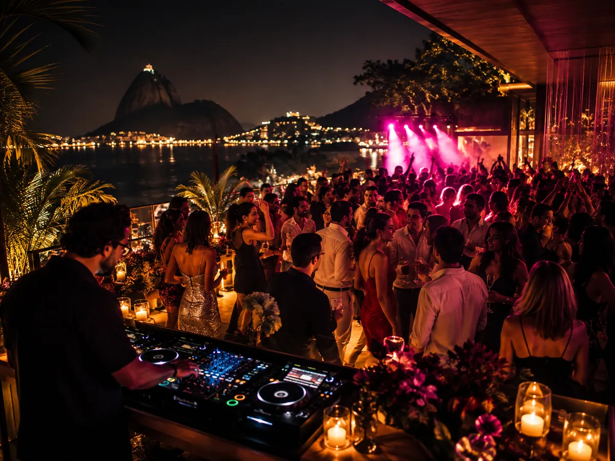 Festa noturna com DJ